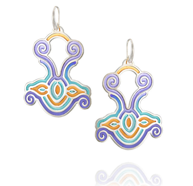 Big colorful silver sterling earrings