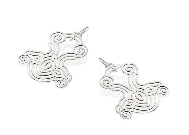 KAMAY jewelry Big dangle sterling silver sea earrings