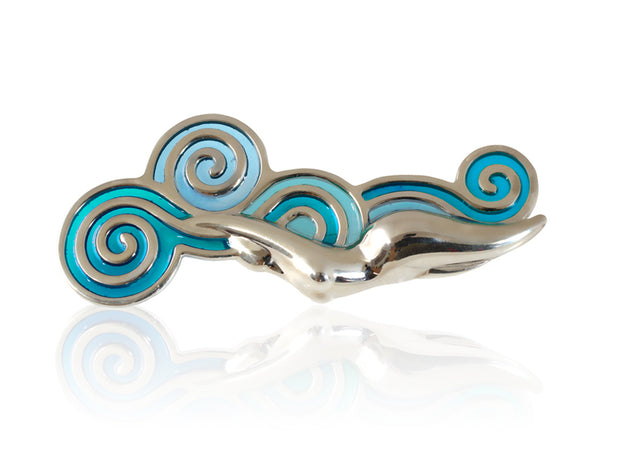 Blue sea diver, elegant and unique design brooch
